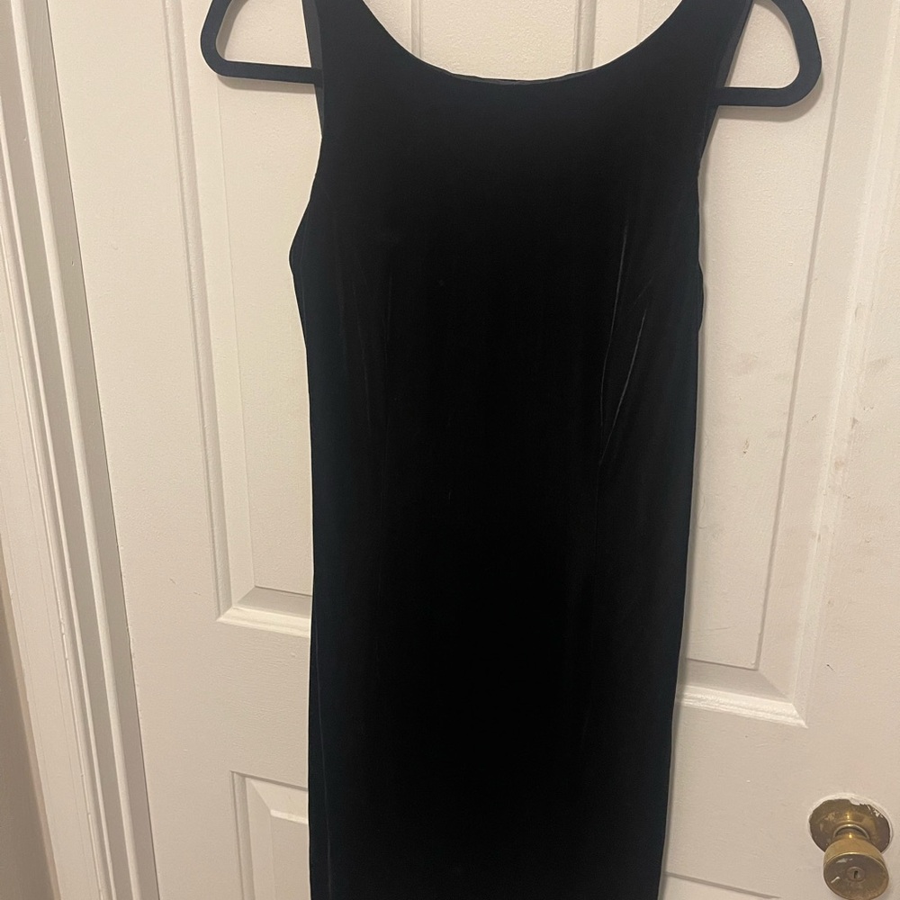 Rhapsody Black Velvet Midi Dress